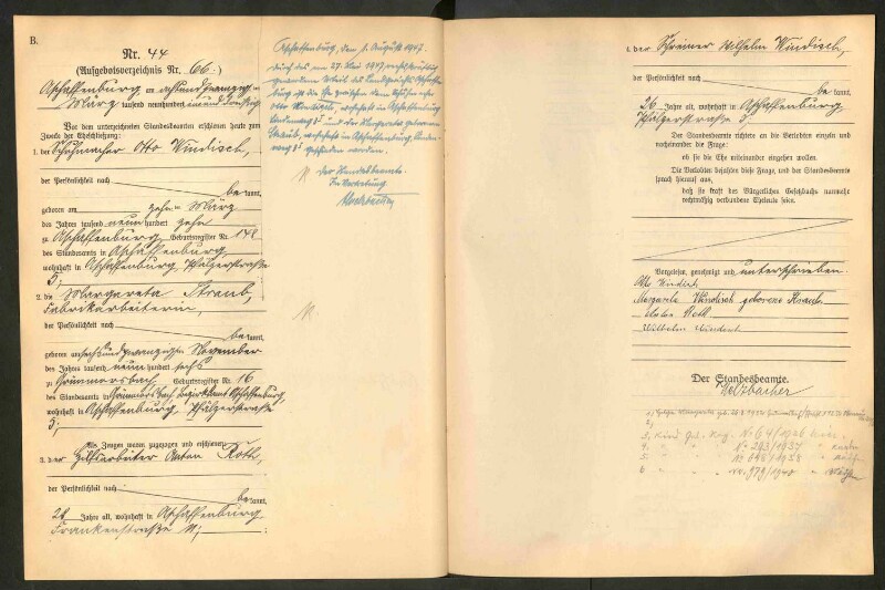 Standesamtsbuch der Stadt Aschaffenburg: Eheschließungen 252/1930 - 130/1931