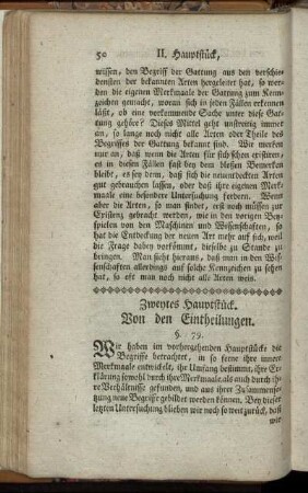 Zweytes Hauptstück. Von den Eintheilungen.