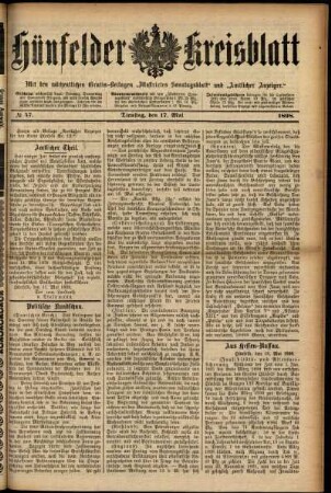 Ausgabe vom Dienstag, den 17. Mai 1898.