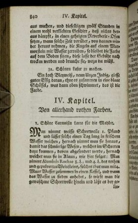 IV. Kapitel. Von allerhand rothen Farben.