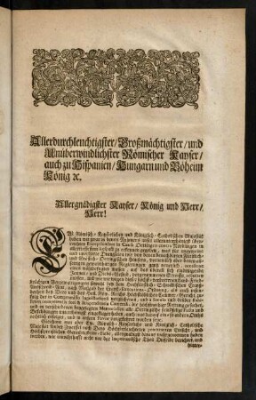 A2r-B3v, Allerunterthänigste Vorstellung An Ihre Römisch-Kayserliche ...