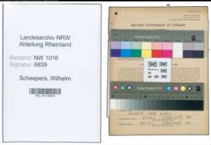 Entnazifizierung Wilhelm Scheepers , geb. 15.10.1906 (Wandergewerbe)