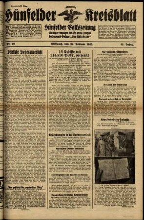 Ausgabe vom Mittwoch, den 28. Februar 1940.