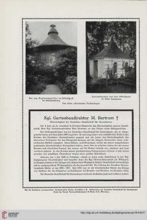 Kgl. Gartenbaudirektor M. Bertram †