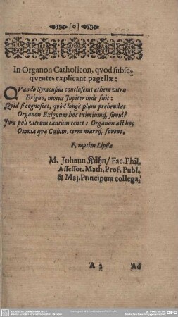 In Organon Catholicon, quod subsequentes explicant pagellse: