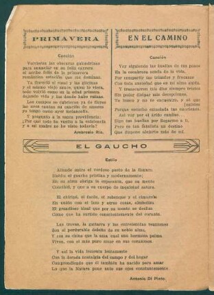 Primavera : Canción