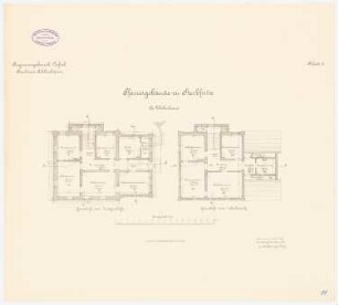 Pfarreigebäude, Sterbfritz: Wohnhaus: Grundriss EG, 1.OG 1:100