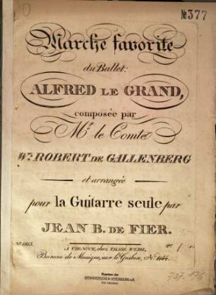 Marche favorite du Ballet: Alfred le Grand
