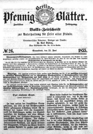No. 26, Sonnabend, den 23. Juni
