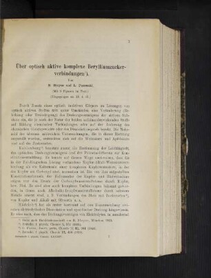 Über optisch aktive komplexe Berylliumzuckerverbindungen.