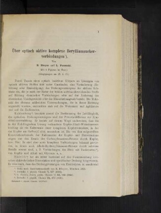 Über optisch aktive komplexe Berylliumzuckerverbindungen.