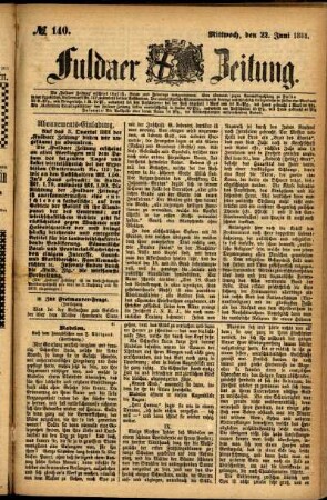 Ausgabe vom Mittwoch, den 22. Juni 1881.