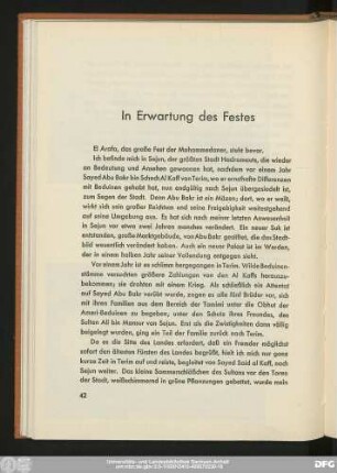 In Erwartung des Festes