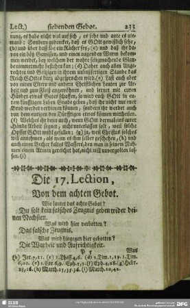 Die 17. Lection, Von dem achten Gebot