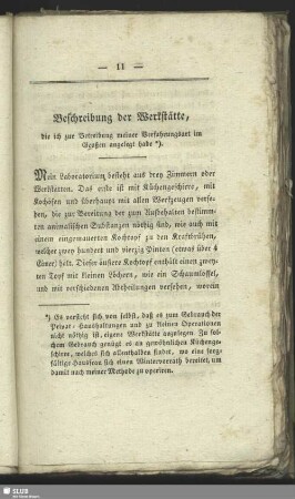 Beschreibung der Werkstätte