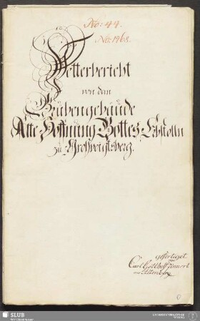 Wetterbericht von dem Grubengebäude Alte Hoffnung Gottes Erbstolln zu Großvoigtsberg - 18.6142 4.