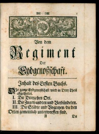 Inhalt des Ersten Buchs
