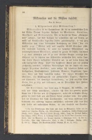Mikronesien und die Mission daselbst