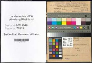 Entnazifizierung Hermann Wilhelm Seidenthal , geb. 15.01.1901 (Buchhalter)
