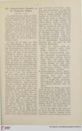18: Ein altvenetianisches Gemälde in der Stuttgarter Galerie