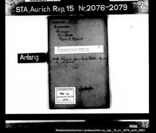 Die Bestätigung der Wahl des Weinhändlers Joh. Christoph Winter zum Senator der Stadt Aurich