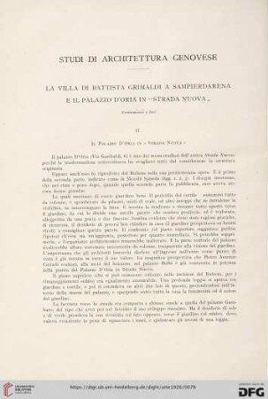 29: Studi di architettua genovese, la villa Battista Grimaldi a Sampierdarena e il Palazzo d´Oria in "Strada Nuova"
