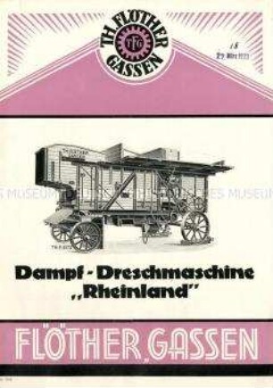 Dampf-Dreschmaschine "Rheinland"