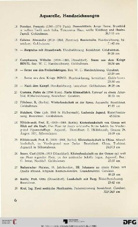 Aquarelle, Handzeichnungen (Nr. 14-36)