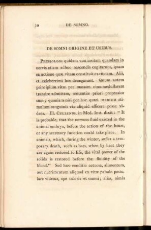 De Somni Origine Et Usibus