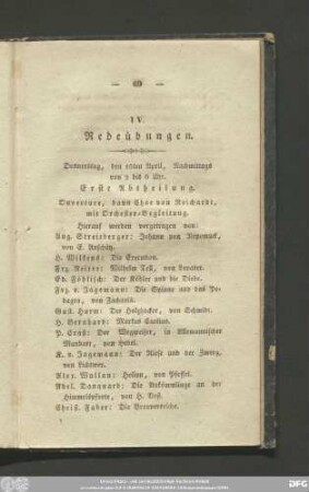 IV. Redeübungen.