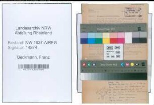 Entnazifizierung Franz Beckmann , geb. 00.00.0000 ()
