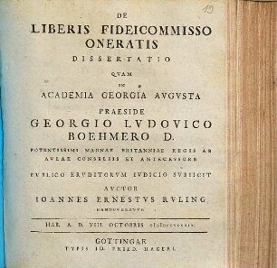 De liberis fideicommisso oneratis dissertatio