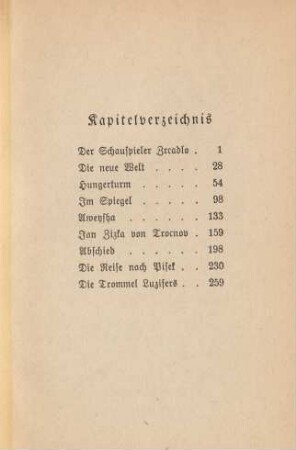 Kapitelverzeichnis