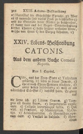 XXIV. Lebens-Beschreibung Catonis