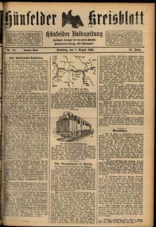 Zweite Ausgabe vom Samstag, den 07. August 1926.