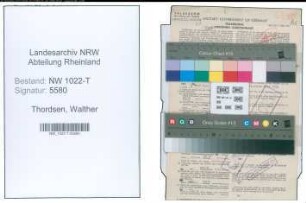 Entnazifizierung Walther Thordsen , geb. 14.07.1885 (Kaufmann)