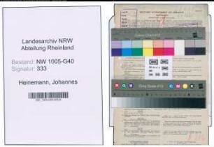 Entnazifizierung Johannes Heinemann , geb. 02.04.1892 (Justizinspektor)