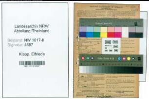 Entnazifizierung Elfriede Klapp , geb. 03.04.1912 (Verkaeuferin)