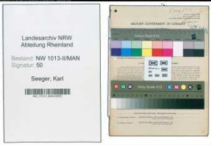 Entnazifizierung Karl Seeger , geb. 03.03.1890 (Verwaltungsangestellter)