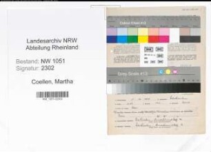 Entnazifizierung Martha Coellen , geb. 01.10.1916 ()