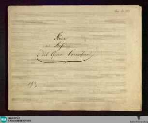 Matilde di Shabran. Excerpts - Don Mus.Ms. 1694 : V, orch