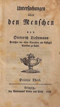 Untersuchungen über den Menschen, 3