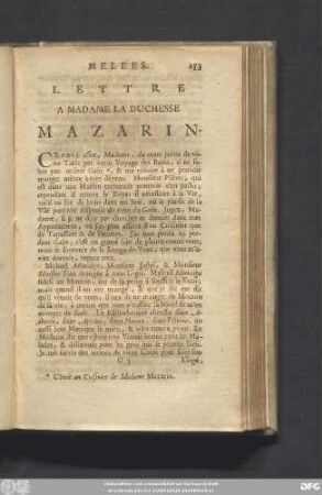 Lettre A Madame La Duchesse Mazarin.