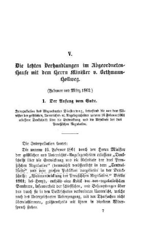 Die letzten Verhandlungen im Abgeordneten-Hause mit dem Herrn Minister v. Bethmann-Hollweg