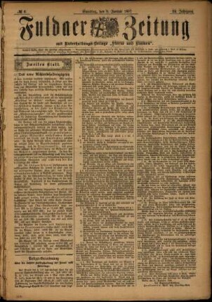 Zweite Ausgabe vom Samstag, den 09. Januar 1897.