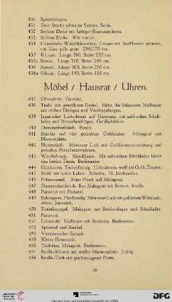 Möbel / Hausrat / Uhren (Nr. 437 - 477)