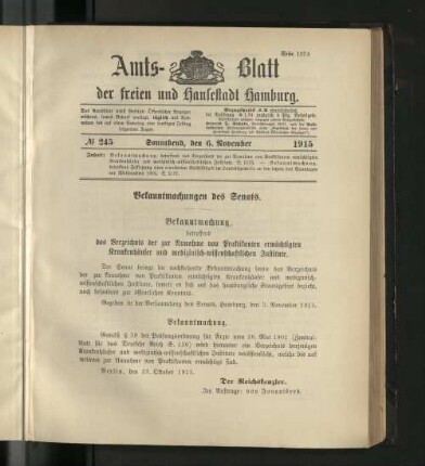 No. 245, 6. November 1915