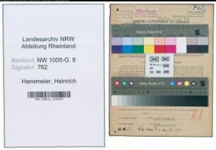 Entnazifizierung Heinrich Hansmeier , geb. 04.03.1907 (Installateur)