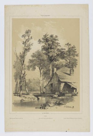 Hütte am Bach, Blatt 39 der Folge "Landschaftsstudien"