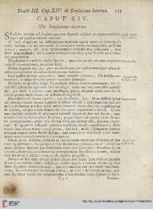 Caput XIV: De Sensatione interna